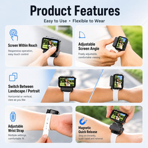 Multi-Function Camera Expansion Mount with Backpack Clip & Wrist Strap, For DJI Osmo Nano