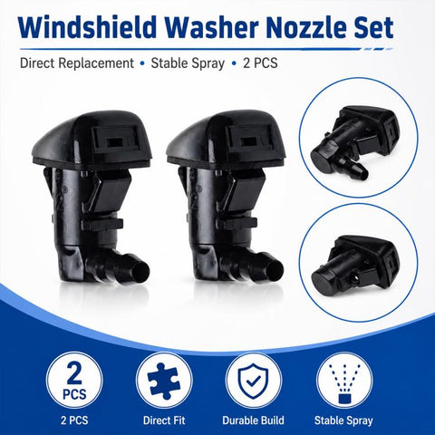 2 PCS Front Windshield Washer Wiper Jet Water Spray Nozzle for Ford / Lincoln