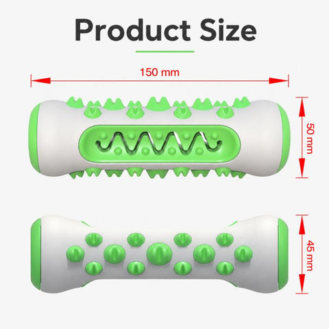 Dog Chewable Bone Shaped Reinforced Gray Shell Teething Stick Pet Toy