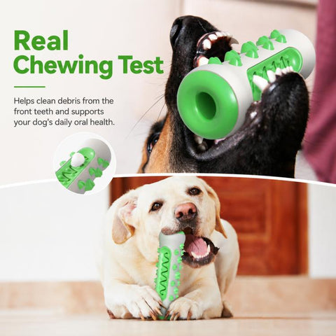 Dog Chewable Bone Shaped Reinforced Gray Shell Teething Stick Pet Toy