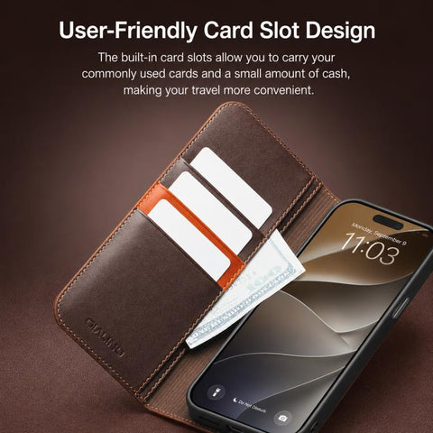 QIALINO Classic Gen2 Genuine Leather Phone Case, For iPhone 18 Pro, For iPhone 18 Pro Max