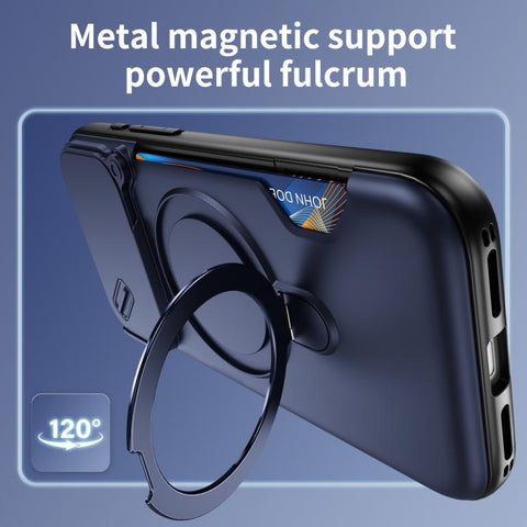 Sliding Camshield Card Slot Magnetic Rotation Holder Phone Case, For iPhone 18 Pro, For iPhone 18 Pro Max, For iPhone 17 Pro Max, For iPhone 17 Pro