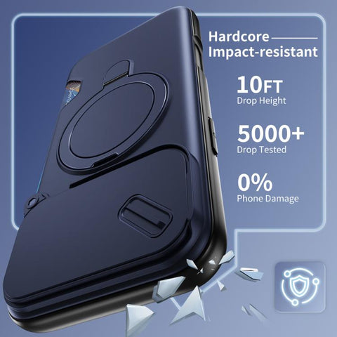Sliding Camshield Card Slot Magnetic Rotation Holder Phone Case, For iPhone 18 Pro, For iPhone 18 Pro Max, For iPhone 17 Pro Max, For iPhone 17 Pro