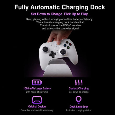 8BitDo Orion 2nd Gen Wireless 2.4G Bluetooth Gamepad with Charging Stand