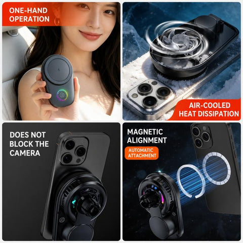 15W Magnetic Wireless Charger Car Mount, Touch Rotatable, Built-in Cooling & RGB Light, T15