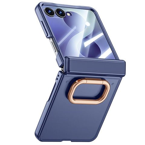 Intergrated Shell And Flim Skin Feel Translucent Phone Case with Ring Holder, For Galaxy Z Flip8 5G