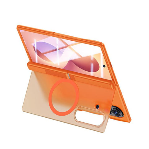 Intergrated Shell And Flim Translucent Back Panel Hinge Holder Magnetic Phone Case, For Galaxy Z Fold8 5G