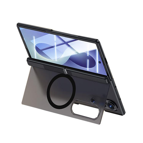Intergrated Shell And Flim Translucent Back Panel Hinge Holder Magnetic Phone Case, For Galaxy Z Fold8 5G