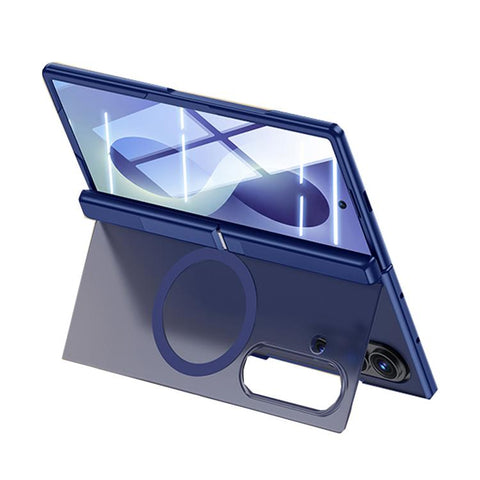 Intergrated Shell And Flim Translucent Back Panel Hinge Holder Magnetic Phone Case, For Galaxy Z Fold8 5G