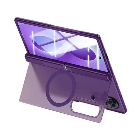 Intergrated Shell And Flim Translucent Back Panel Hinge Holder Magnetic Phone Case, For Galaxy Z Fold8 5G