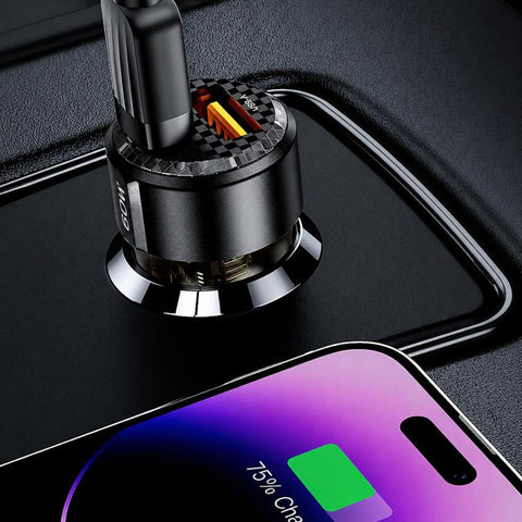 Toocki TC-CC25A 60W USB-A USB-C Dual Ports Car Charger, TC-CC25A