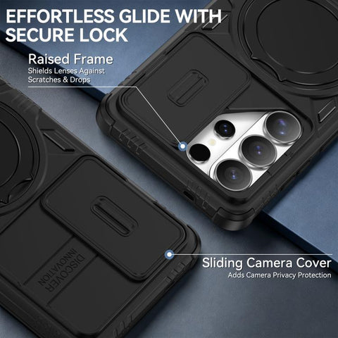 Sliding Camshield Magnetic Rotation Holder Phone Case, For Galaxy S26 Ultra 5G
