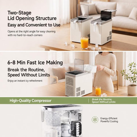 Mini Portable Fully Automatic Bullet Shaped Smart Ice Maker, EU Plug, US Plug, UK Plug, AU Plug