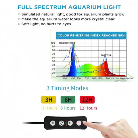 HS-Q1 USB DC5V 6W 15 LEDs Clip-on Aquarium Light with Timer and Dimming Function