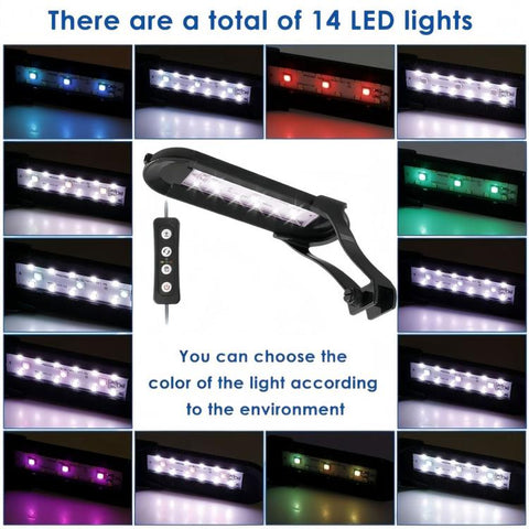 HS-Q30 110V/220V 12W 36 LEDs Clip-on Aquarium Light with Timer and Dimming Function, US Plug, EU Plug, UK Plug, AU Plug
