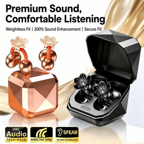 NE-18S Noise Reduction TWS Wireless Bluetooth Earphone, without Floral, with Floral