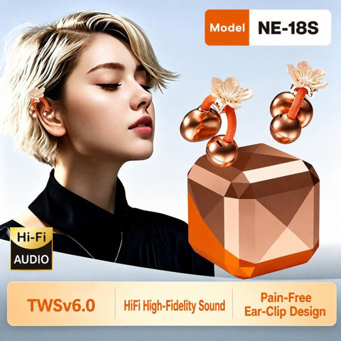 NE-18S Noise Reduction TWS Wireless Bluetooth Earphone, without Floral, with Floral