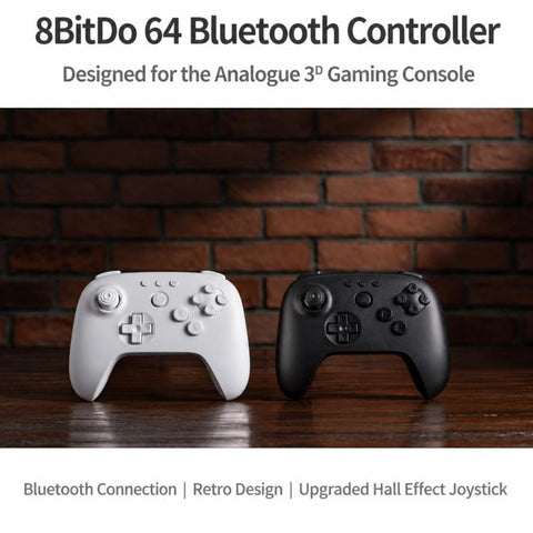 8BitDo N64 Bluetooth Game Controller Gamepad, N64 Bluetooth White, N64 Bluetooth Black