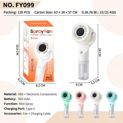 FY099 Spray Misting Cooling Handheld Fan