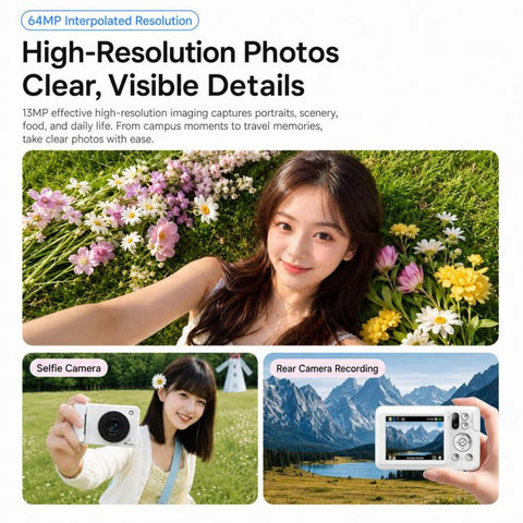 DC309AI IPS 4K Recorder Kids AI Smart Voice Camera, No Memory Card, 16G Memory Card, 32G Memory Card, 64G Memory Card