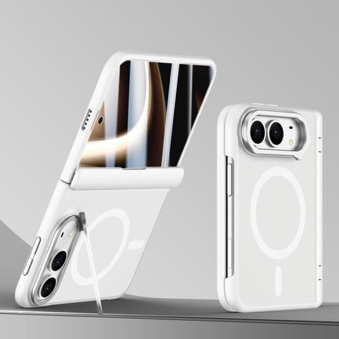 Shield Armor Series Integrated HD Film Matte Frosted Full Coverage Magnetic Phone Case with Lens Holder, For iPhone Duo