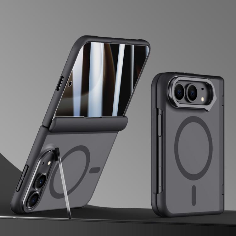 Shield Armor Series Integrated Privacy Film Matte Frosted Full Coverage Magnetic Phone Case with Lens Holder, For iPhone Duo