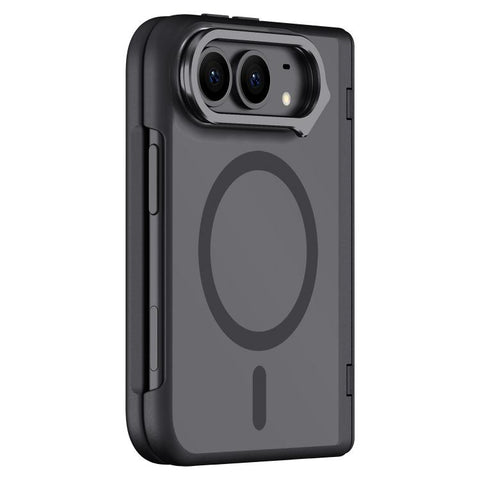 Shield Armor Series Integrated Privacy Film Matte Frosted Full Coverage Magnetic Phone Case with Lens Holder, For iPhone Duo