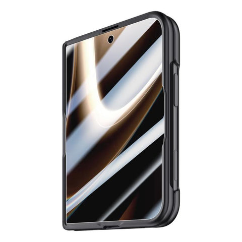 Crazy Series Integrated HD Film Skin Feel Center Axis Magnetic Phone Case with Lens Holder, For iPhone Duo