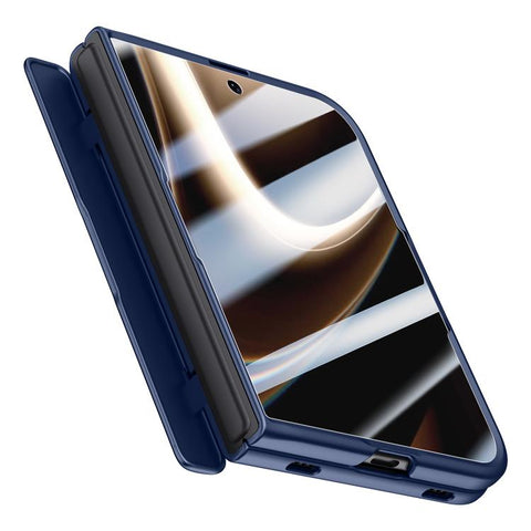 Crazy Series Integrated Privacy Film Skin Feel Center Axis Magnetic Phone Case with Lens Holder, For iPhone Duo