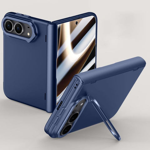 Crazy Series Integrated HD Film Skin Feel Center Axis Phone Case with Lens Holder, For iPhone Duo
