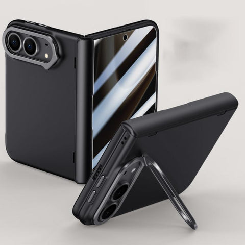 Crazy Series Integrated Privacy Film Skin Feel Center Axis Phone Case with Lens Holder, For iPhone Duo