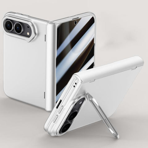 Crazy Series Integrated Privacy Film Skin Feel Center Axis Phone Case with Lens Holder, For iPhone Duo