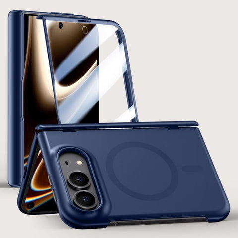 Crazy Series Integrated HD Film Skin Feel Center Axis Magnetic Phone Case, For iPhone Duo