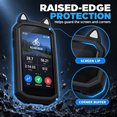 Bicycle Stopwatch Silicone Cat Ears Cover, For Garmin Edge 1050