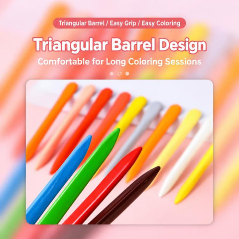 Children Washable Color Crayons Triangular Plastic Crayons, 12 Colors, 24 Colors, 36 Colors