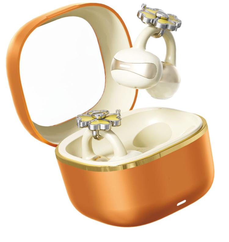 NE13S Mini Noise Reduction Clip-on TWS Wireless Bluetooth Earphone with Decorative Flower