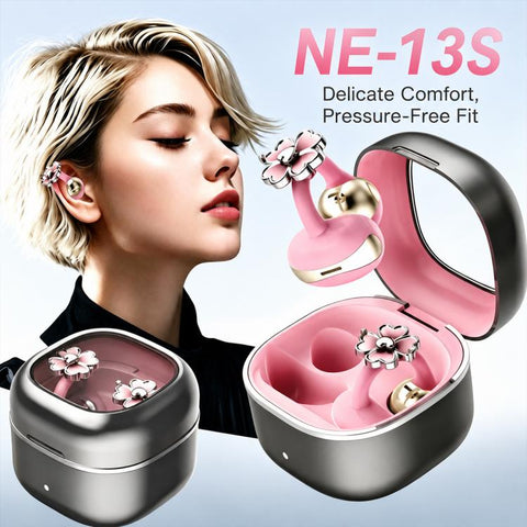 NE13S Mini Noise Reduction Clip-on TWS Wireless Bluetooth Earphone with Decorative Flower