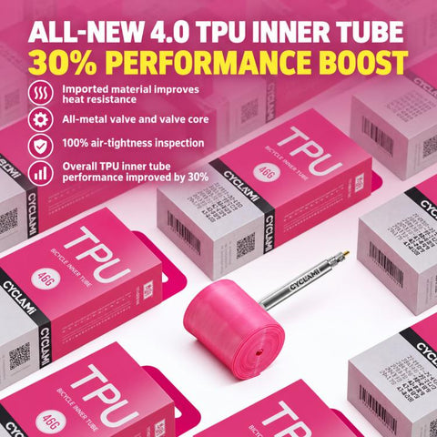 CYCLAMi TPU Ultra Light Bicycle Inner Tube, 30g-Road-FV45mm, 30g-Road-FV65mm, 30g-Road-FV85mm, 45g-Gravel-FV45mm, 45g-Gravel-FV65mm, 65g-MTB-26in, 65g-MTB-27.5in, 65g-MTB-29in
