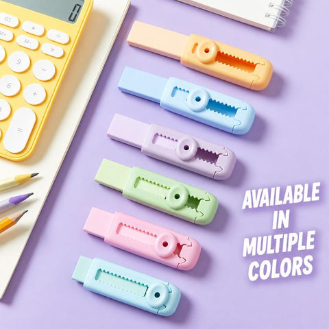 Macaron-Style Sliding Eraser with Refillable Soft Eraser