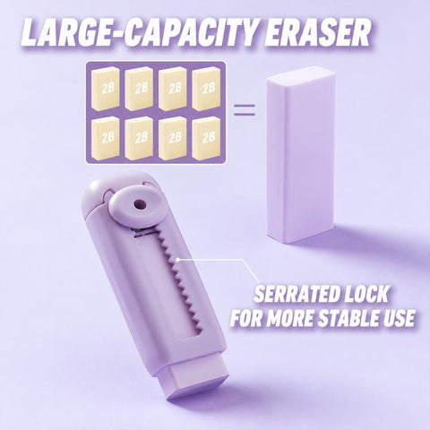Macaron-Style Sliding Eraser with Refillable Soft Eraser