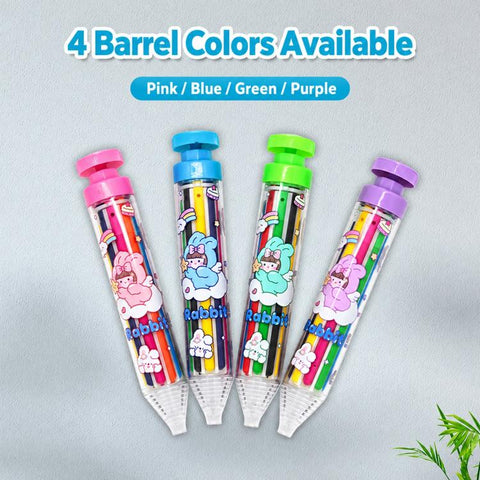 8 in 1 Children Retractable Color Crayons Non-dirty Plastic Crayons, Blue, Pink, Green