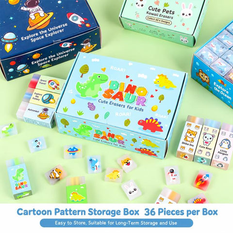 10 PCS/Pack Kids Cartoon Erasers, Creative Sandwich Erasers, Student Stationery Supplies