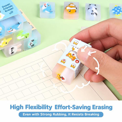 10 PCS/Pack Kids Cartoon Erasers, Creative Sandwich Erasers, Student Stationery Supplies
