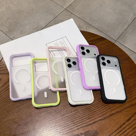 Silicone Frame Bumper Magnetic Frosted Back Panel Phone Case, For iPhone 18, For iPhone 18 Pro, For iPhone 18 Pro Max, For iPhone 17 Pro Max, For iPhone 17 Pro, For iPhone 17, For iPhone 16 Pro Max, For iPhone 16 Pro