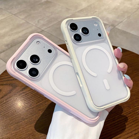 Silicone Frame Bumper Magnetic Frosted Back Panel Phone Case, For iPhone 18, For iPhone 18 Pro, For iPhone 18 Pro Max, For iPhone 17 Pro Max, For iPhone 17 Pro, For iPhone 17, For iPhone 16 Pro Max, For iPhone 16 Pro