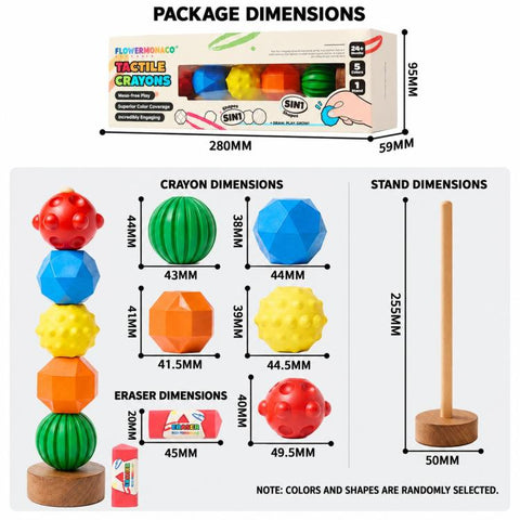 FLOWER MONACO Children Color Tactile Crayons Oil Pastels Educational Drawing Toys