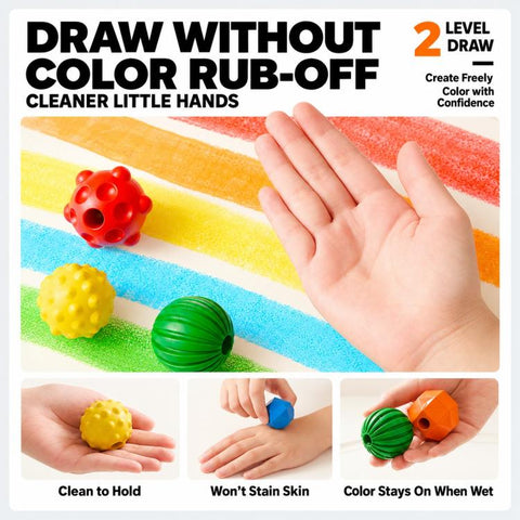 FLOWER MONACO Children Color Tactile Crayons Oil Pastels Educational Drawing Toys