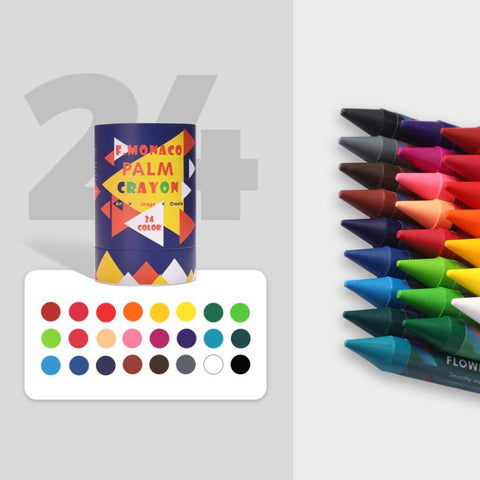 FLOWER MONACO Children Palm Smooth Crayons Oil Pastels Educational Learning Toys, 16 Colors, 24 Colors
