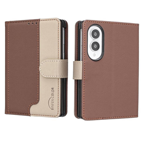 Color Matching RFID Anti-theft Leather Phone Case, For Galaxy Z Fold8 5G