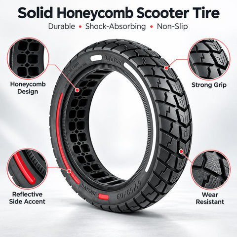 AIMITE Electric Scooter 45mm Slot Solid Tire, Size: 60 / 65-6.9 inch, For Ninebot MAX G2 (Black Red White)